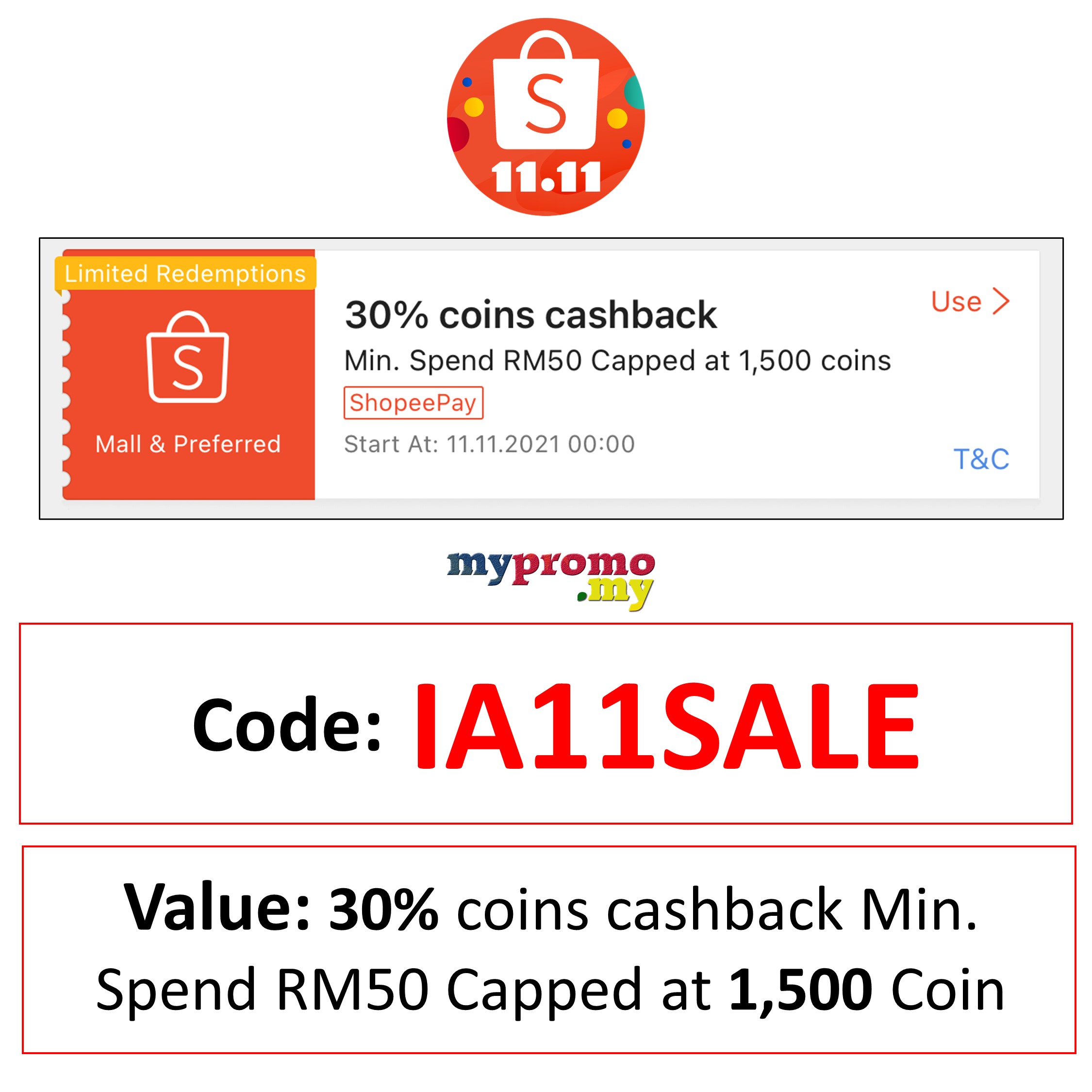 Shopee 11.11 x InvolveAsia Special Voucher Code 2021
